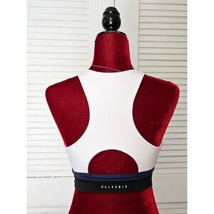 All Fenix Melbourne Women's White/black/Blue Racerback Sports Bra Size M123